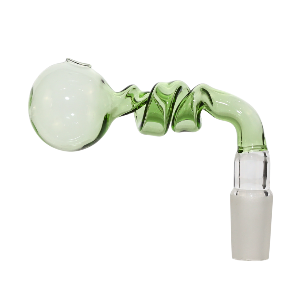 14mm 90 Degree Coloured Twisted Glass Oil Burner