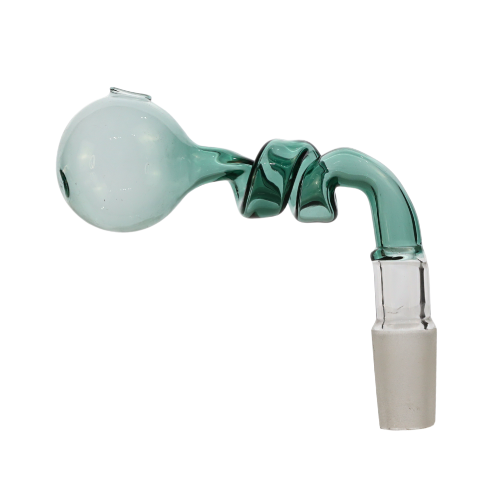 14mm 90 Degree Coloured Twisted Glass Oil Burner