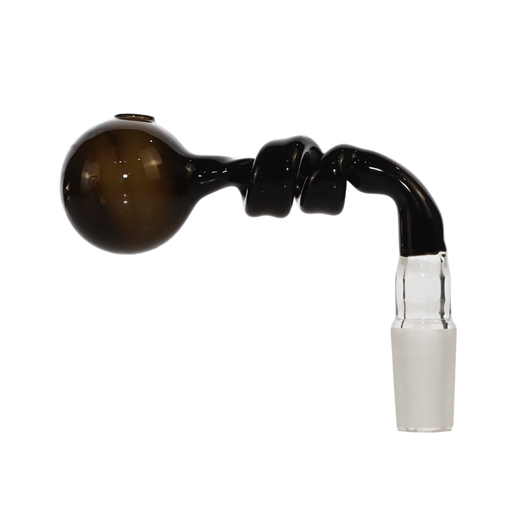 14mm 90 Degree Coloured Twisted Glass Oil Burner