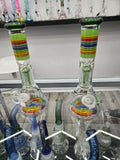 9.8" Arsenal Rainbow Thunder Percolator Bong Green