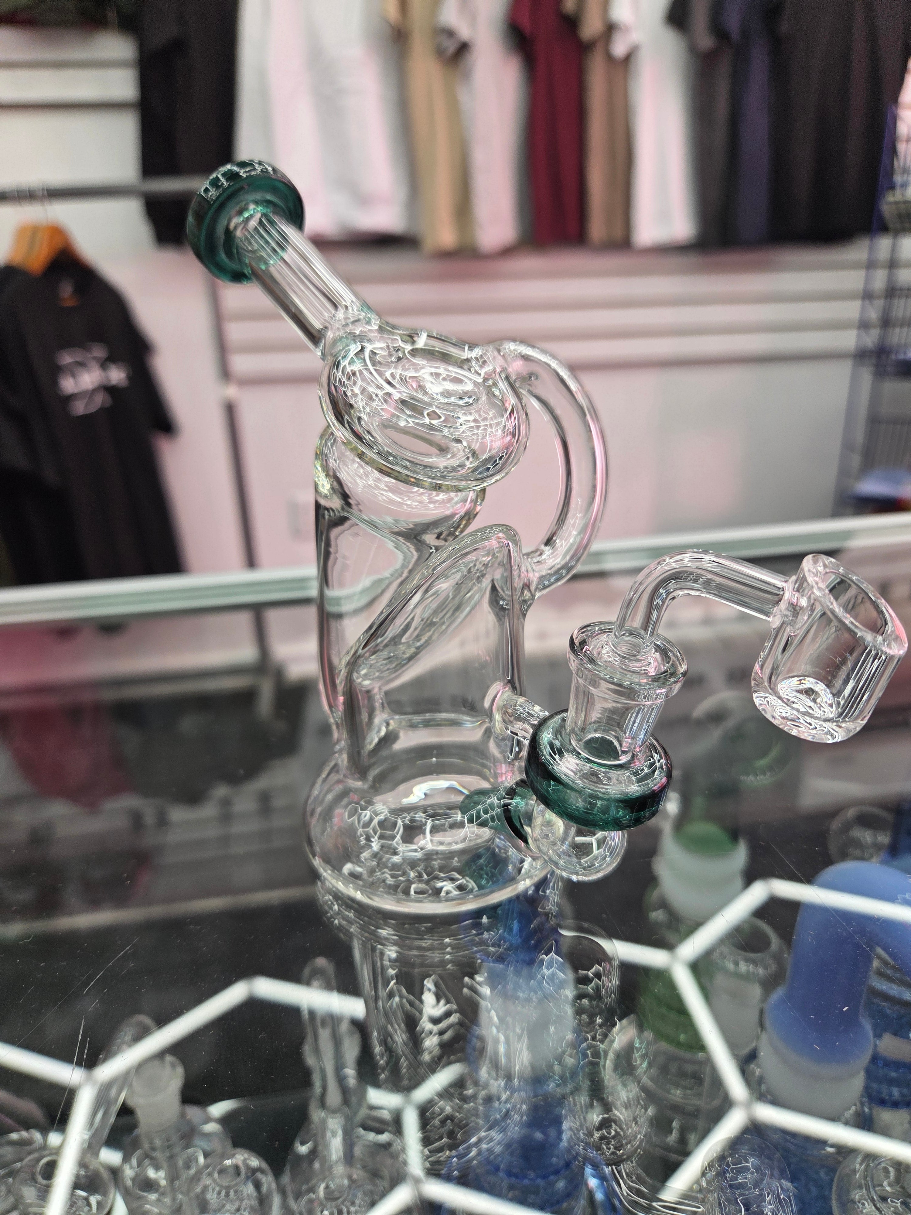 6" Dual Glass Rig w/banger