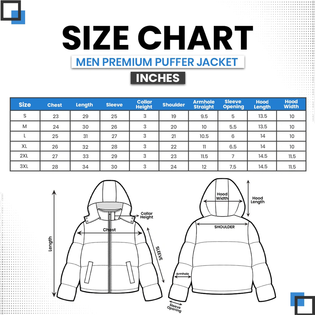 Blue Men’s Waterproof Puffer Jacket