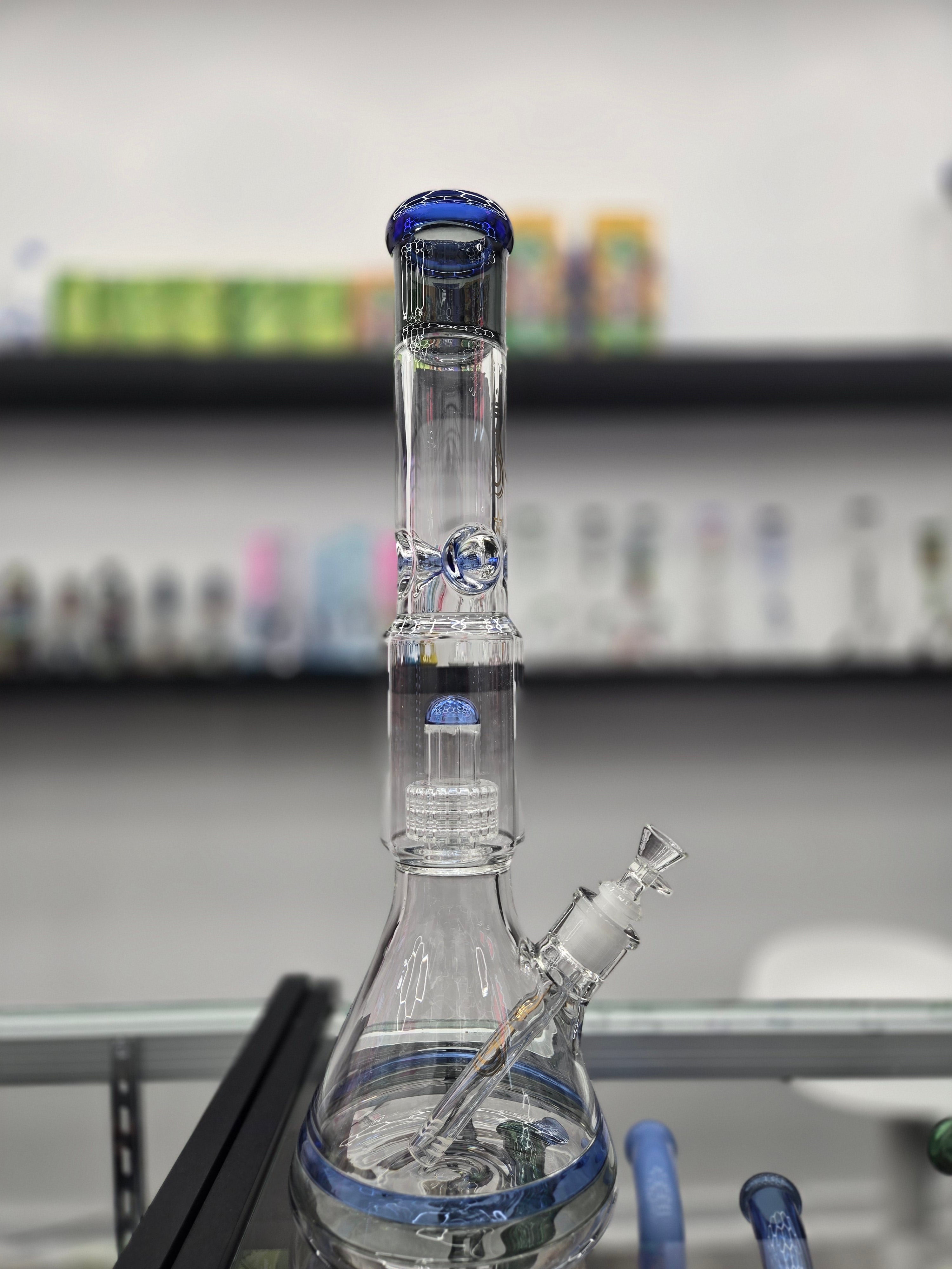 17" Genie Percolator Bong Blue