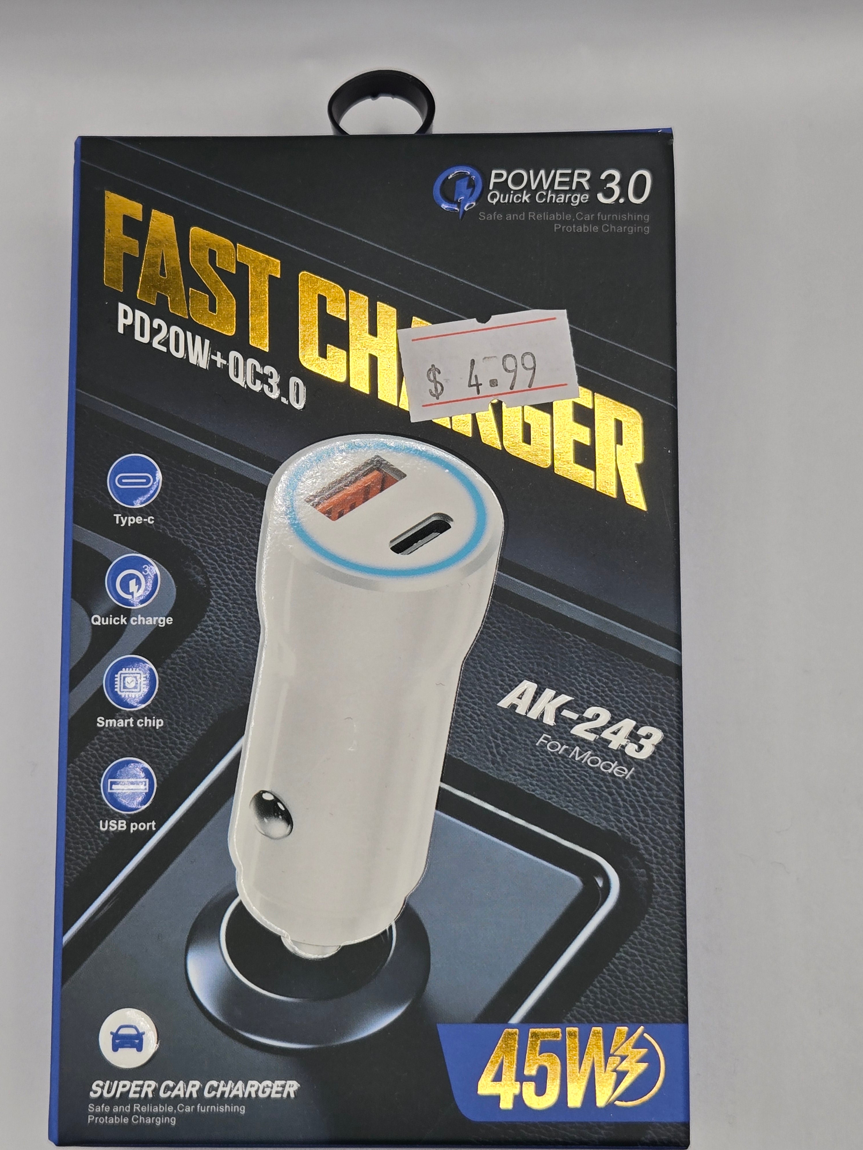 Fast Charger PD20W+QC3.0 For Car