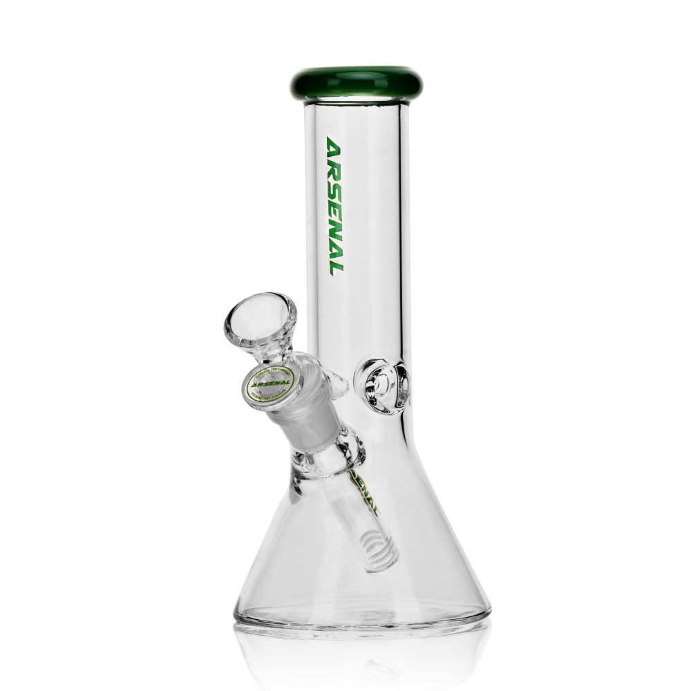 8" Arsenal Colored Rim Glass Bong