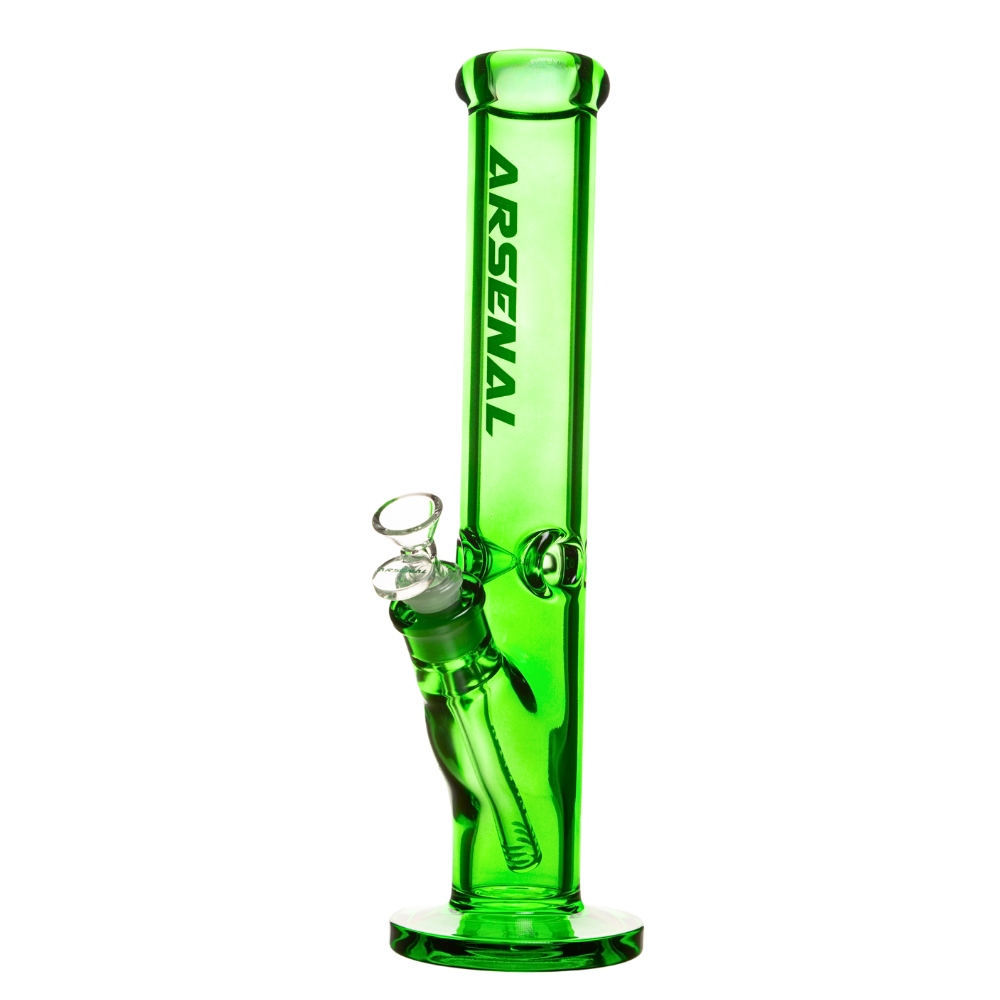 14" 5mm Arsenal Straight Stem Glass Bong Green