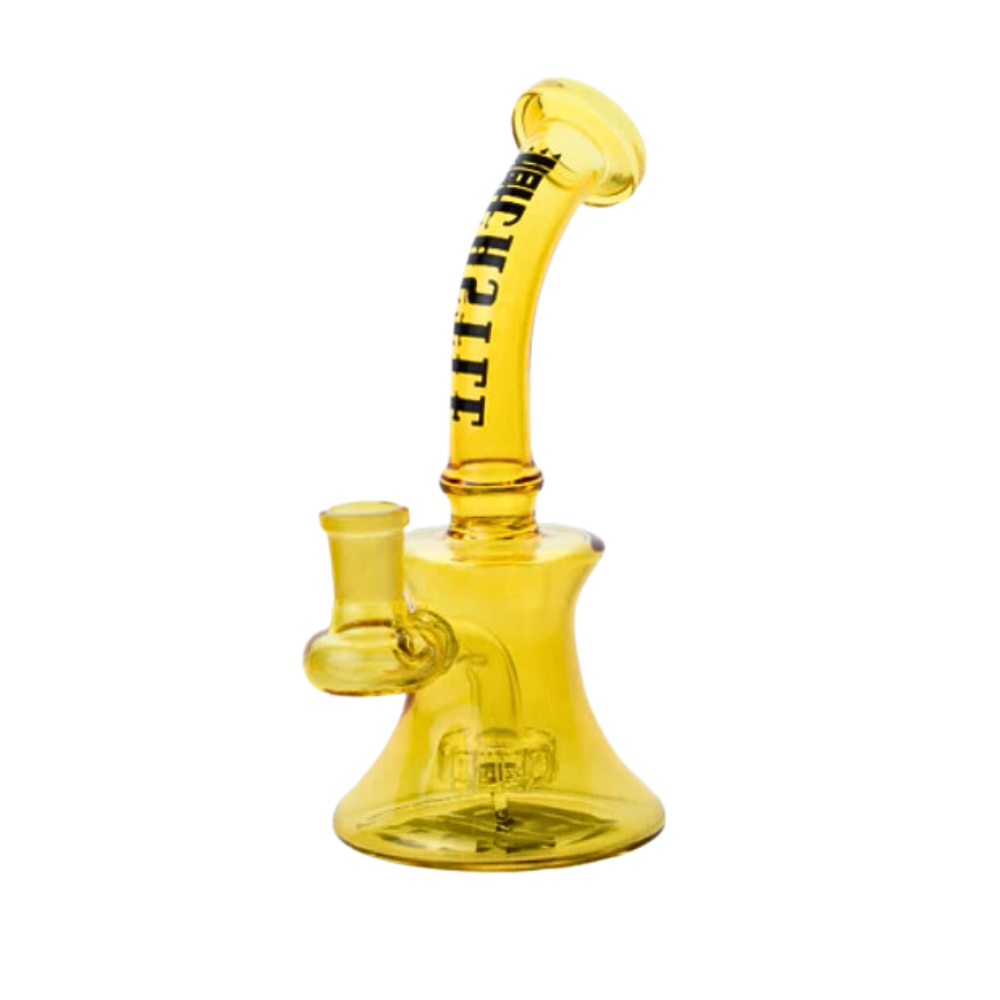 7" Castle Glass Mini Electroplated Rig Yellow