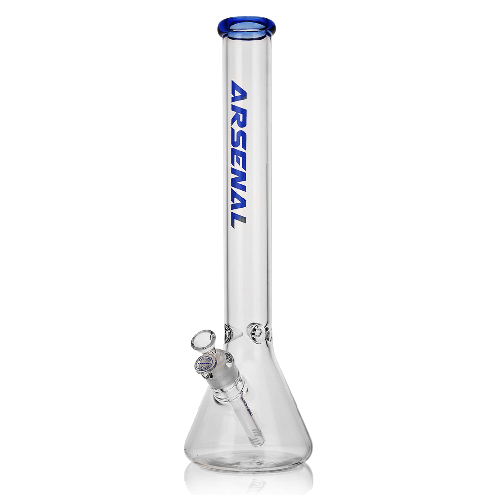 18" Arsenal Colored Rim Beaker Bong Blue