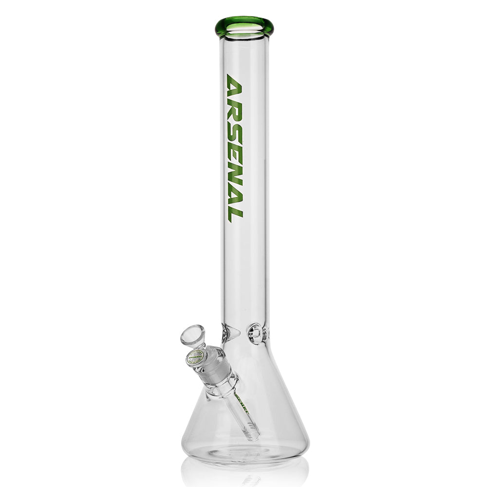 18" Arsenal Colored Rim Beaker Bong Green