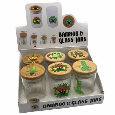 88g Bamboo & Glass Jars 1pc