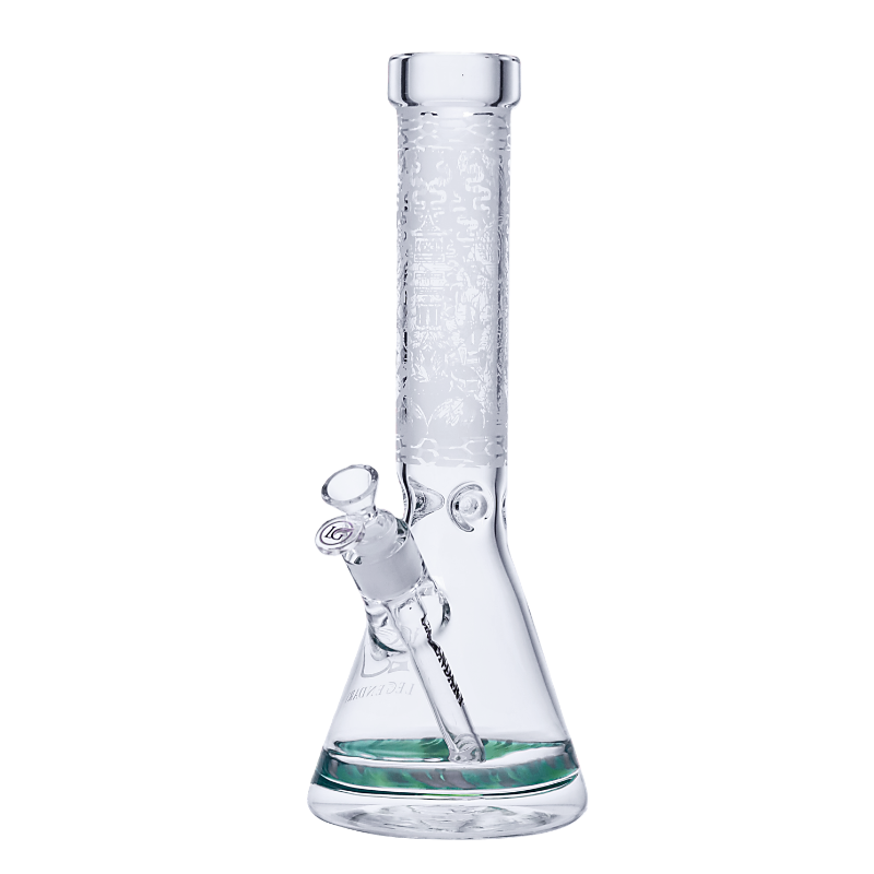 14" 5mm Legendary Etched Twist Beaker Green