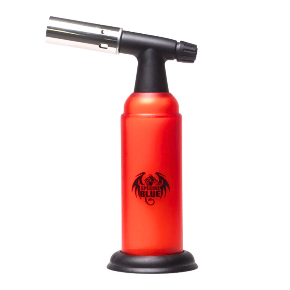 Special Blue Monster Pro Double Flame Torch w/ Tin Carrying Case