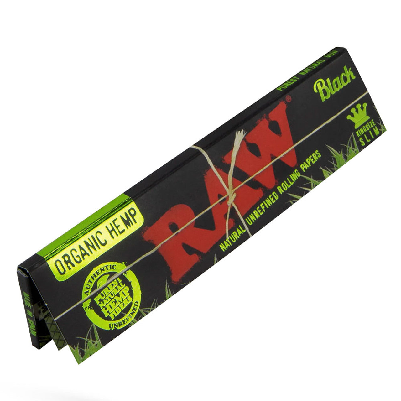 RAW Black Rolling Papers Kingsize Slim Organic Hemp