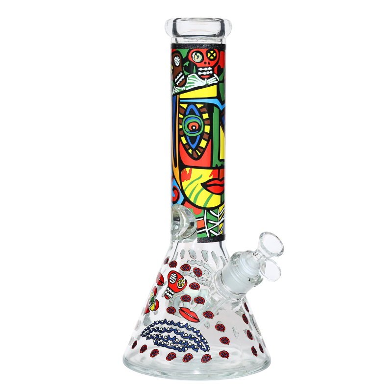 12" 7mm Fusion Art Glass Bong w/ Gift Box (Design C)