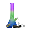 12" Iridescent Rainbow Glass Bong 9 In 1 Dab Kit