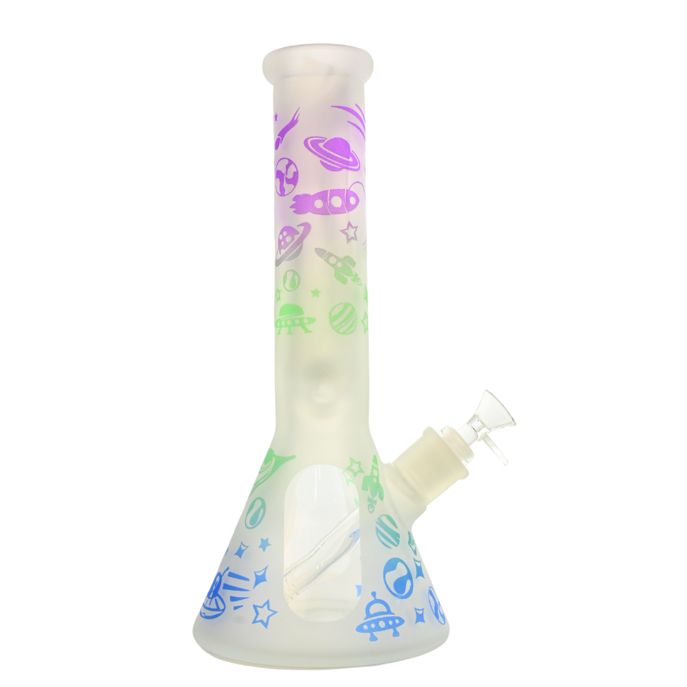 12" 5mm Spacecraft Glass Bong 9-in-1 Dab Kit