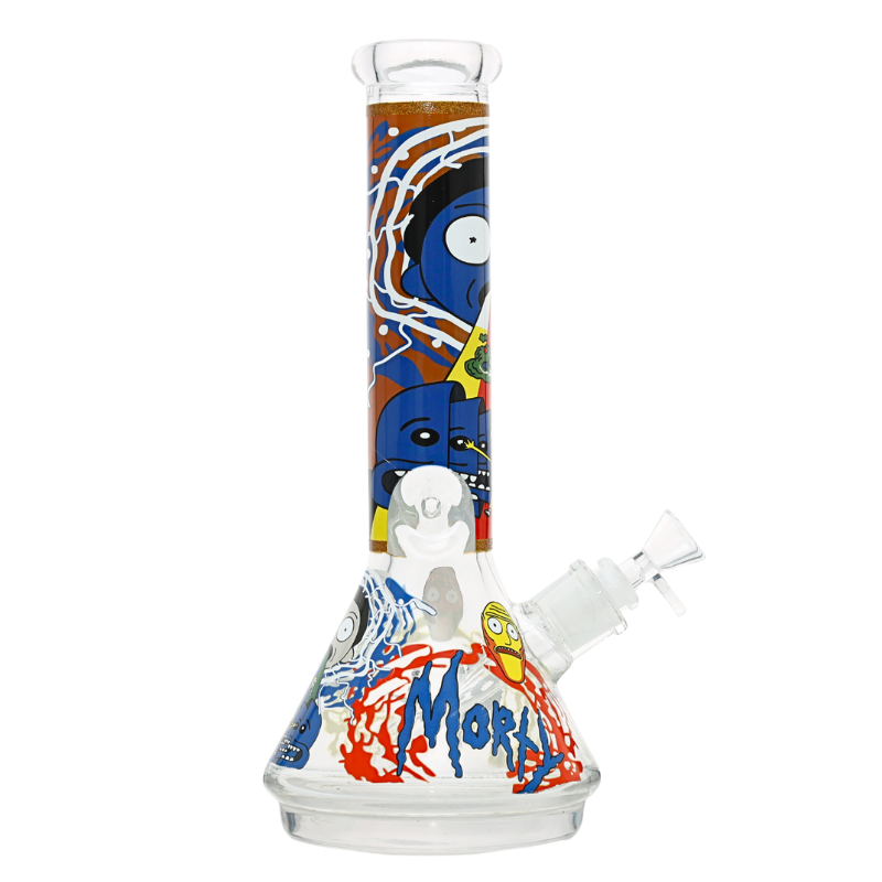 12.5" 7mm Trippy Toons Glass Bong w/ Gift Box (Design C)
