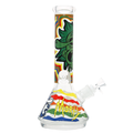12.5" 7mm Trippy Toons Glass Bong w/ Gift Box (Design D)