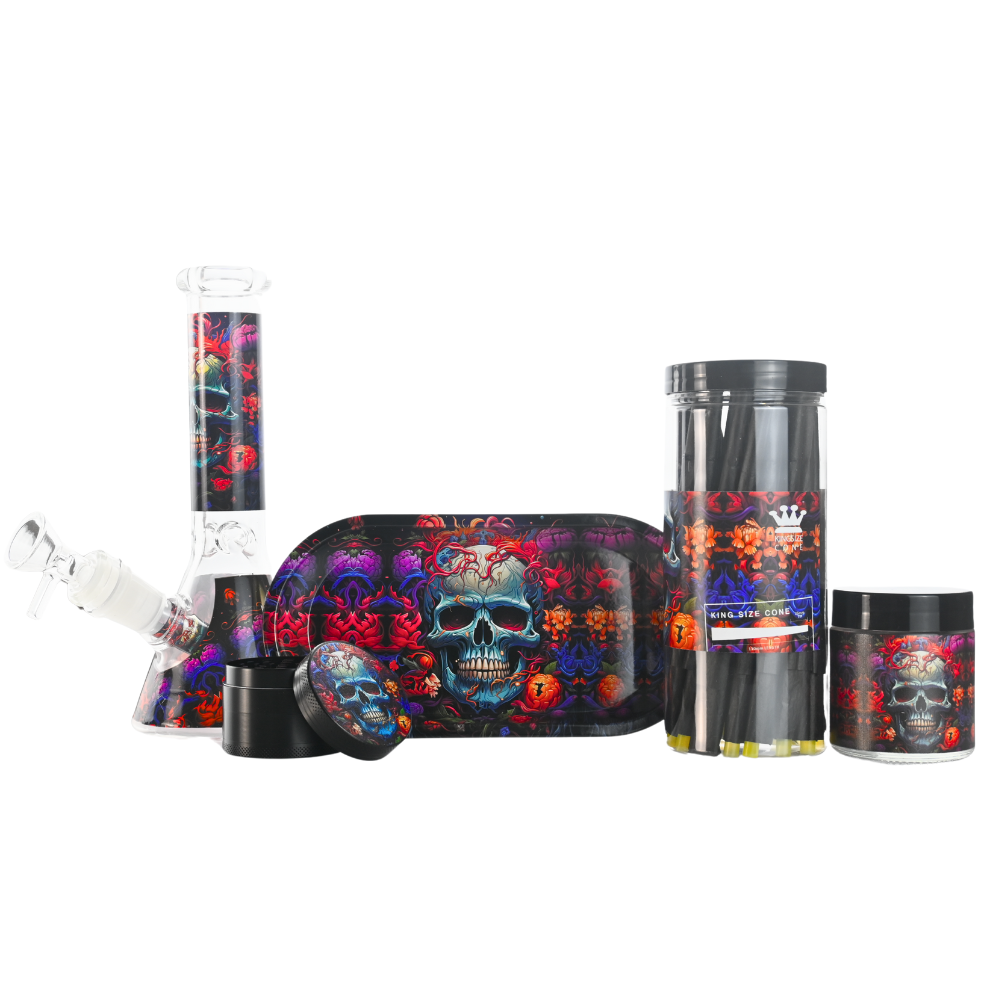 5-Piece Roll & Rip Smoking Kit (Electro Skull)