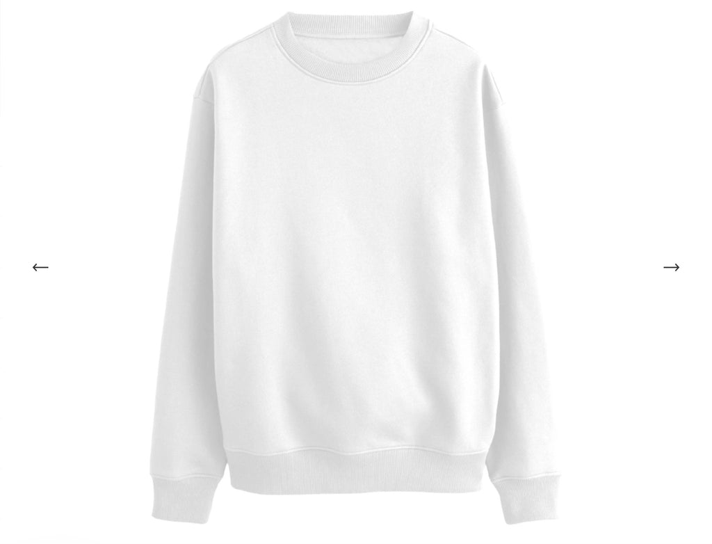 Blank Unisex White Crewneck